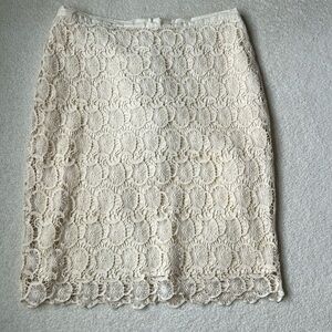 Milanese xl ivory lace skirte overlay dressy skirt